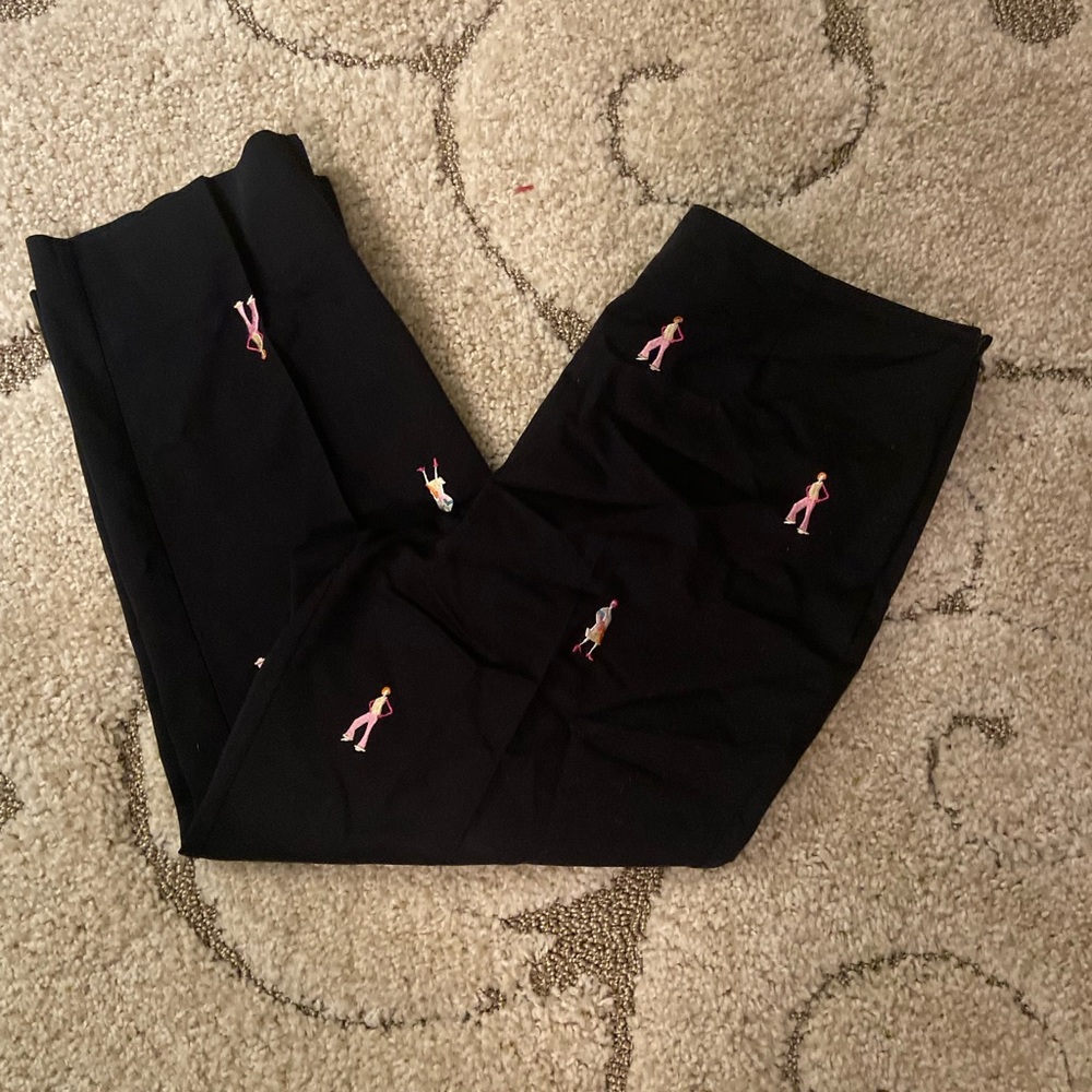 Requirements cropped pants with embroidered design